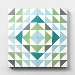 Green and blue geometric encaustic tiles for modern projects